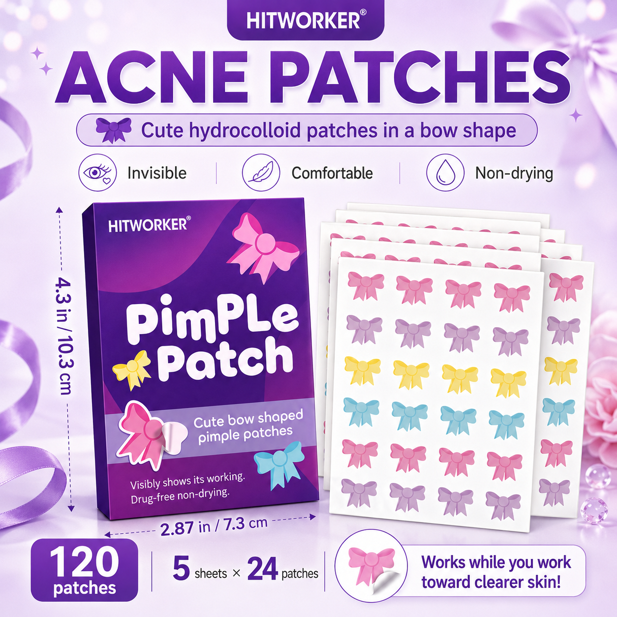 120Pcs Bow Shaped Acne Pimple  - Skincare You 리뷰 및 가격