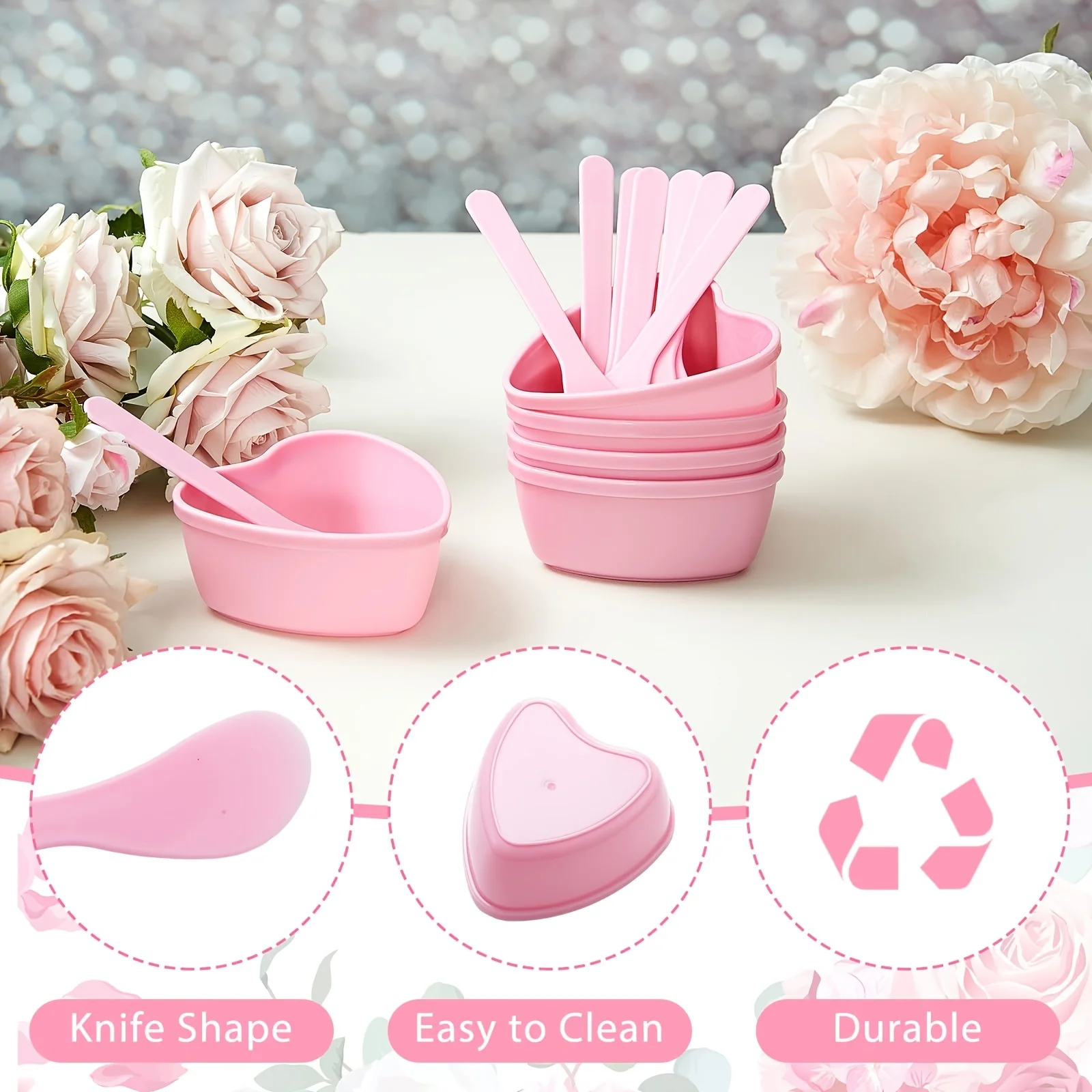 6-piece Pink Heart Shaped Faci - Skincare Viral Tiktok 리뷰 및 가격