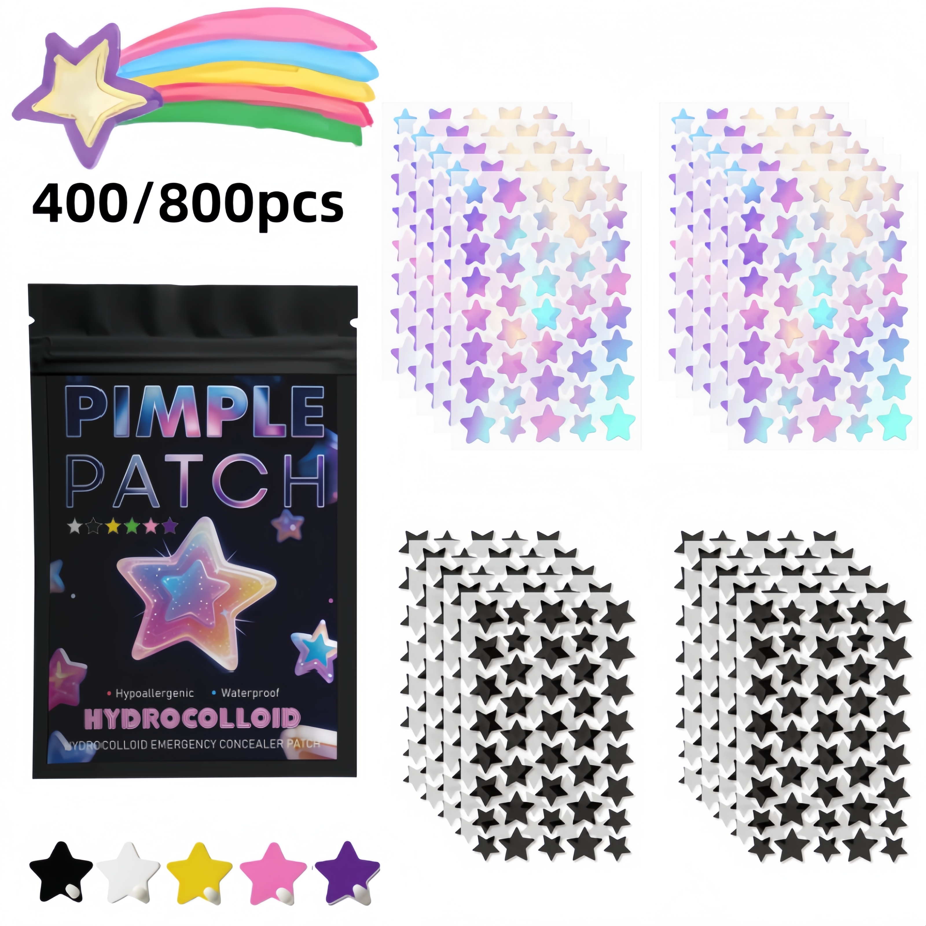 400/800pcs Iridescent & Black  - Skincare You 리뷰 및 가격