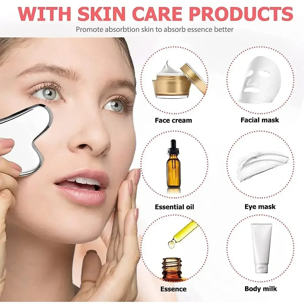 2Pcs Stainless Steel Gua Sha T - Skincare Viral Tiktok 리뷰 및 가격