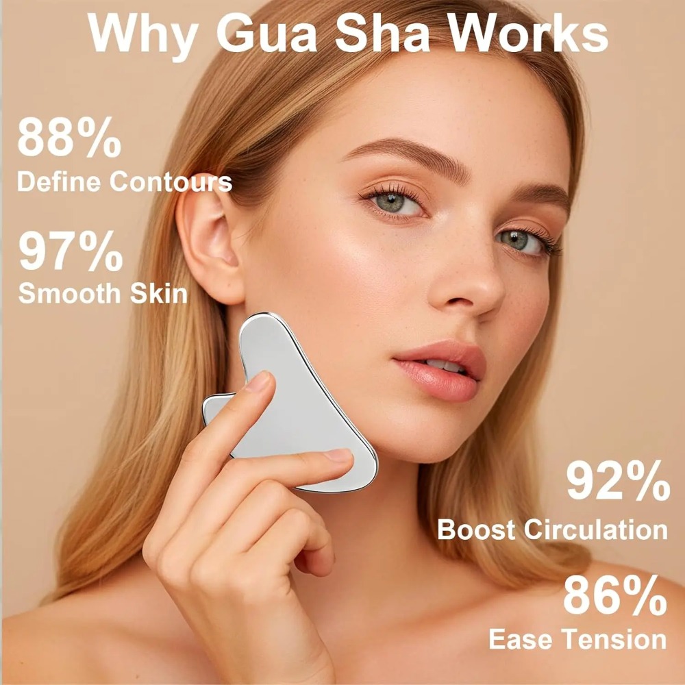2Pcs Stainless Steel Gua Sha T - Skincare Viral Tiktok 리뷰 및 가격